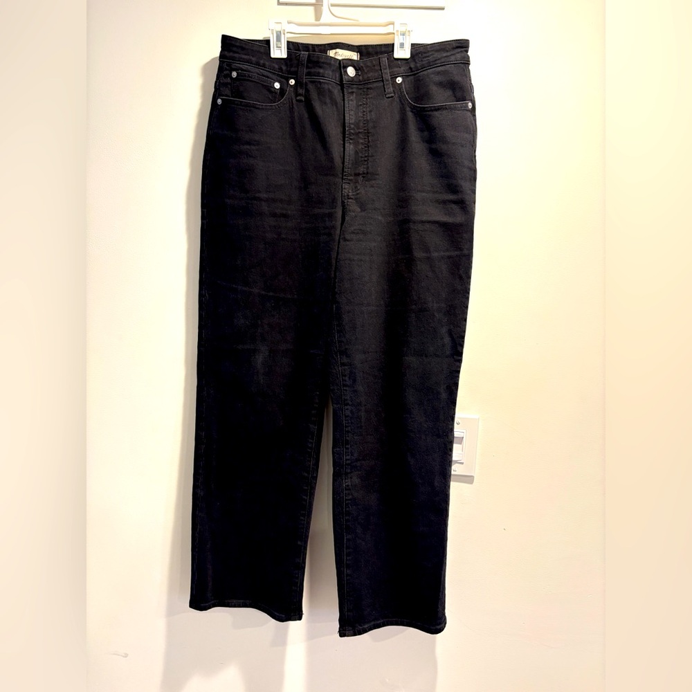 Madewell Curvy Perfect Wide Leg Jean in Black -31